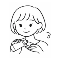 コットンに化粧水をつけている